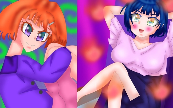 いれいざーイラスト集11、座椅子と膝かかえ